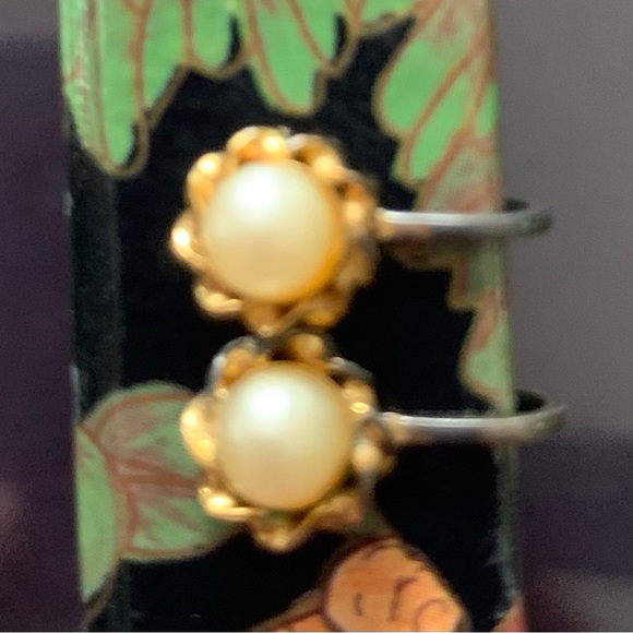 Vintage 1950 pearl earrings 1 set is real pearl - Picture 3 of 15